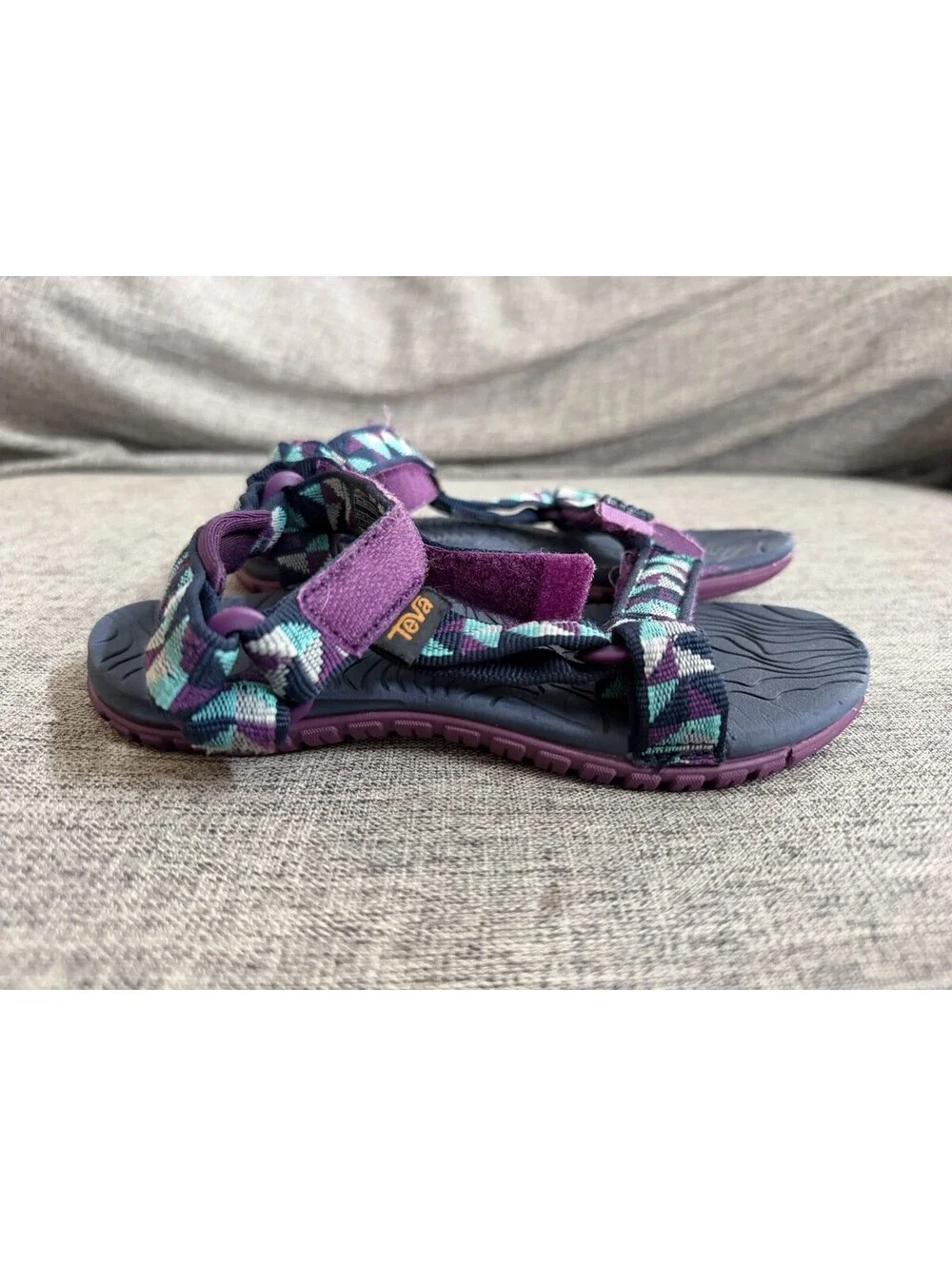 Teva Original Universal Kids Sandals Size 13 Purple Teal Tribal Print